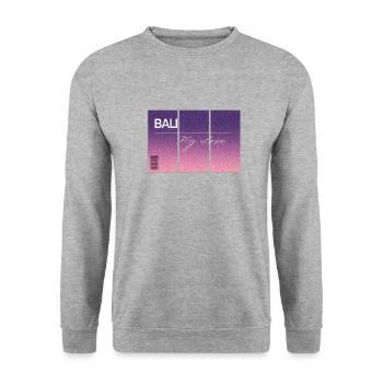 Bali, my love. Souvenir WITH GPS data - Unisex Sweatshirt - salt & pepper - Front - Alina (178cm) & Michal (187cm)
