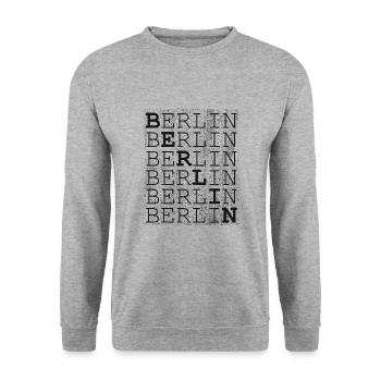 Berlin Berlin Berlin - Unisex Pullover - Weißgrau meliert - Vorne - Alina (178cm) & Michal (187cm)