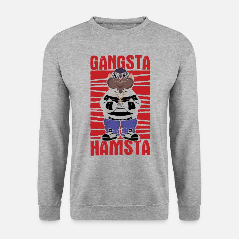 Nagetier Hamster - Unisex Pullover - Weißgrau meliert