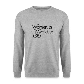 Frauen in der Medizin, Arzt, Angehörige der Gesundheitsberufe - Unisex Pullover - Weißgrau meliert - Vorne - Alina (178cm) & Michal (187cm)
