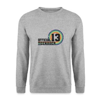 Adolescent officiel 13, cadeau cool 13e anniversaire - Sweat-shirt Unisexe - gris chiné - Devant - Alina (178cm) & Michal (187cm)