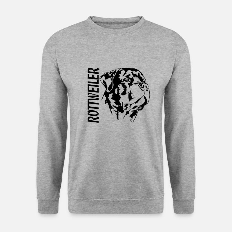 ROTTWEILER Hundeportrait Hunde Hund Wilsigns - Unisex Pullover - Weißgrau meliert