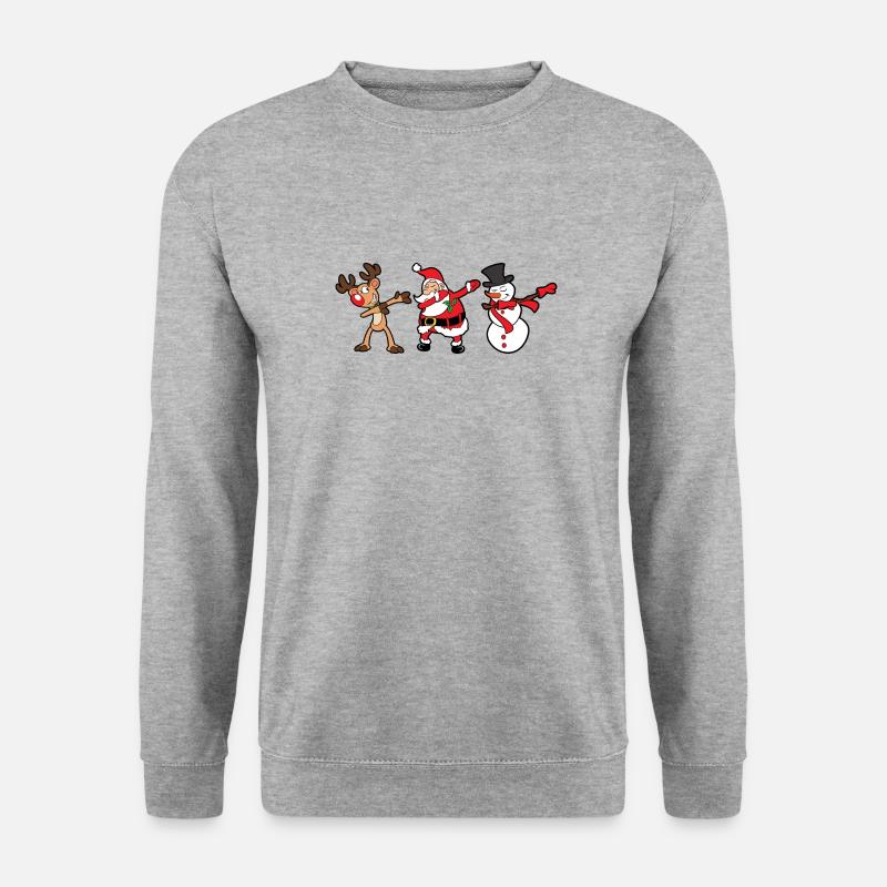 Weihnachten Dabbing Dab - Unisex Pullover - Weißgrau meliert