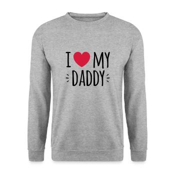 i love my daddy - Sweat-shirt Unisexe - gris chiné - Devant - Alina (178cm) & Michal (187cm)