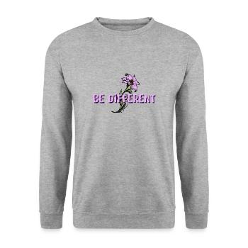 BE DIFFERENT – Purple Lilies Flowers Garden - Unisex Sweatshirt - salt & pepper - Front - Alina (178cm) & Michal (187cm)