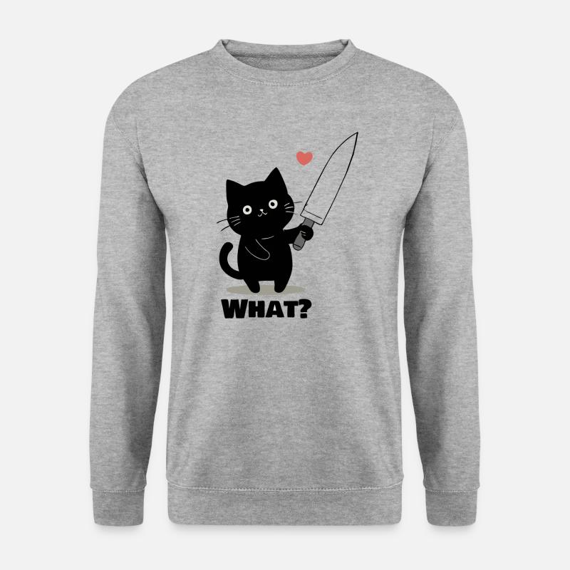 What-Cat - Unisex Pullover - Weißgrau meliert