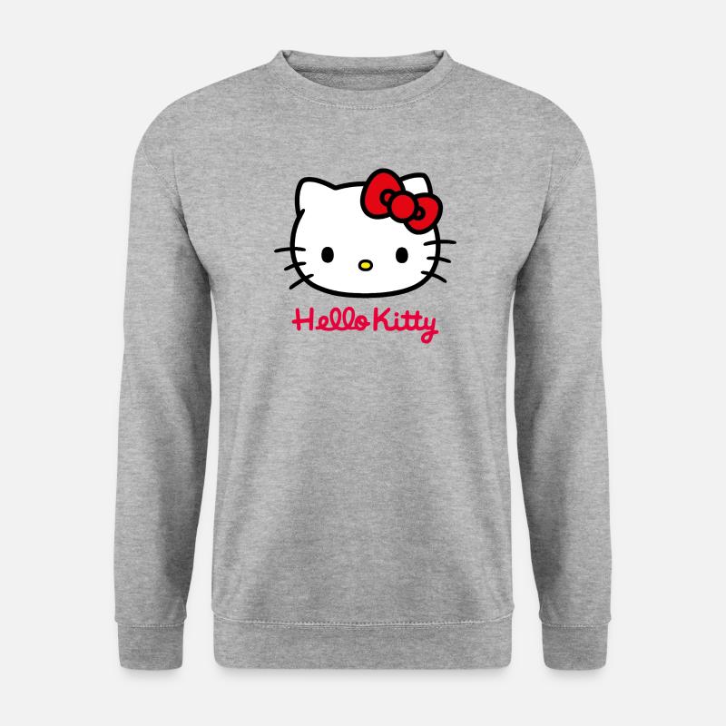 Hello Kitty Classique Avec Lettrage Hello Kitty - Sweat-shirt Unisexe - gris chiné