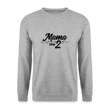 Mama von Zwei - Zwillingsmama - Unisex Pullover - Weißgrau meliert - Vorne - Alina (178cm) & Michal (187cm)