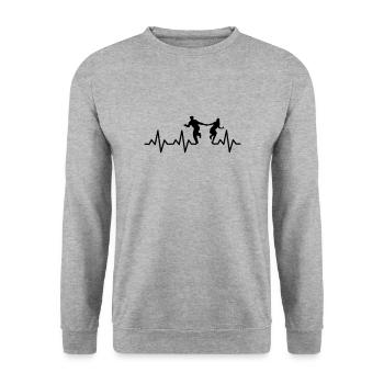 Collegiate Shag - Bounce Sequence . Heartbeat Swing - Unisex Sweatshirt - salt & pepper - Front - Alina (178cm) & Michal (187cm)
