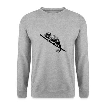 Caméléon - Sweat-shirt Unisexe - gris chiné - Devant - Alina (178cm) & Michal (187cm)