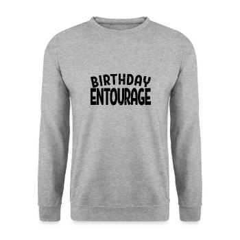 Birthday Entourage Matching Group Birthday Party - Unisex Sweatshirt - salt & pepper - Front - Alina (178cm) & Michal (187cm)