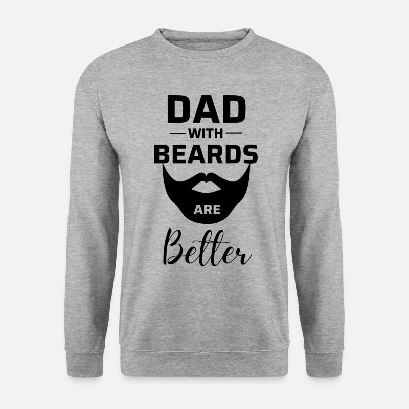 Papa mit Bärten ist besser - Unisex Pullover - Weißgrau meliert