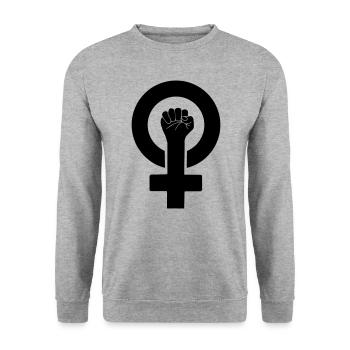 Women's Power Female Symbol | Color changeable - Unisex Sweatshirt - salt & pepper - Front - Alina (178cm) & Michal (187cm)