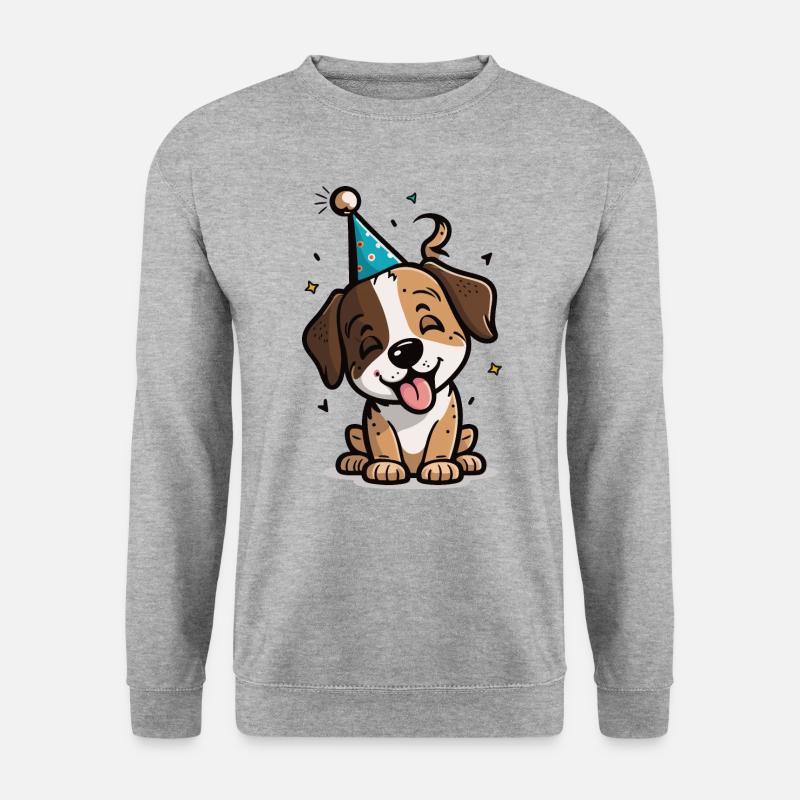 Der Party-Welpe - Unisex Pullover - Weißgrau meliert
