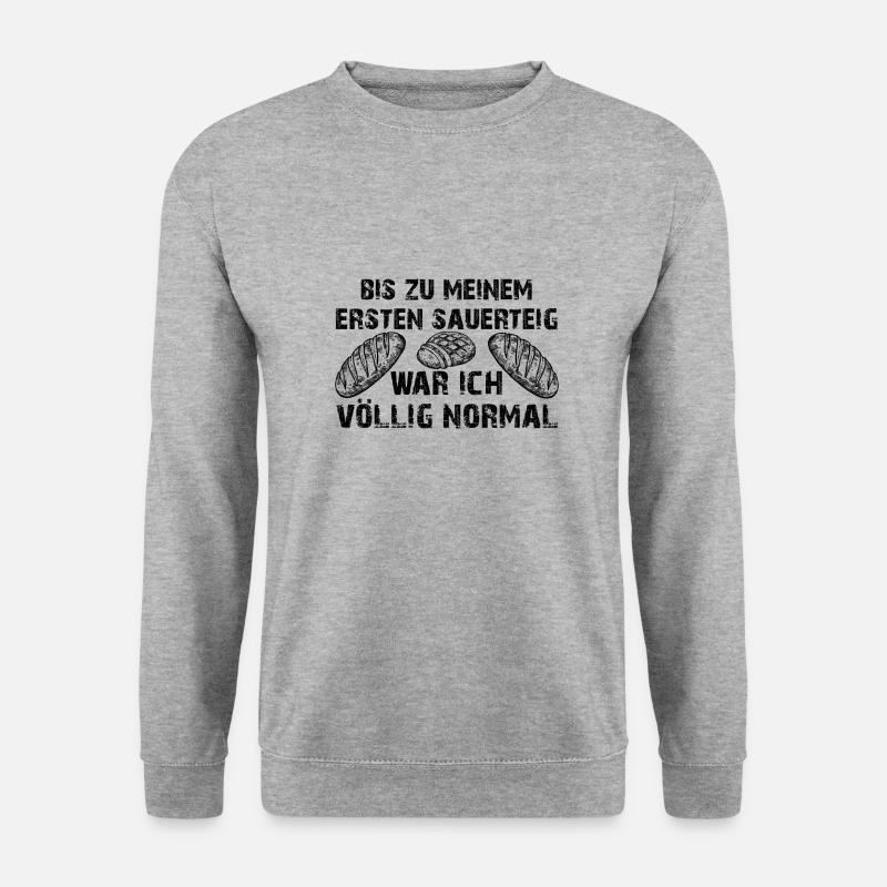 Mein erster Sauerteig - Brot selber backen - Unisex Pullover - Weißgrau meliert