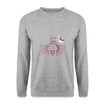 Drôle de sport de fitness - Réaliser un rêve - Sweat-shirt Unisexe - gris chiné - Devant - Alina (178cm) & Michal (187cm)