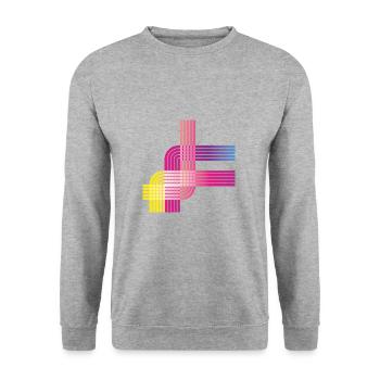 Farbkleckse Kleckse Farbspritzer Maler Geschenk - Unisex Pullover - Weißgrau meliert - Vorne - Alina (178cm) & Michal (187cm)