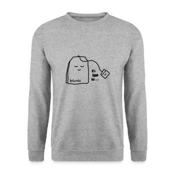 2024 TEA time for BLUES Dance . Shirt & Pouch - Unisex Sweatshirt - salt & pepper - Front - Alina (178cm) & Michal (187cm)