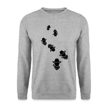 Tête de cow-boy western - Sweat-shirt Unisexe - gris chiné - Devant - Alina (178cm) & Michal (187cm)