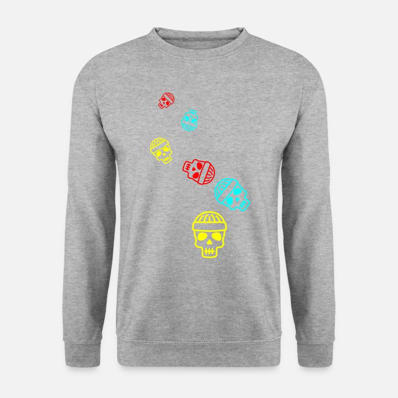 Skull kopf icon - Unisex Pullover - Weißgrau meliert