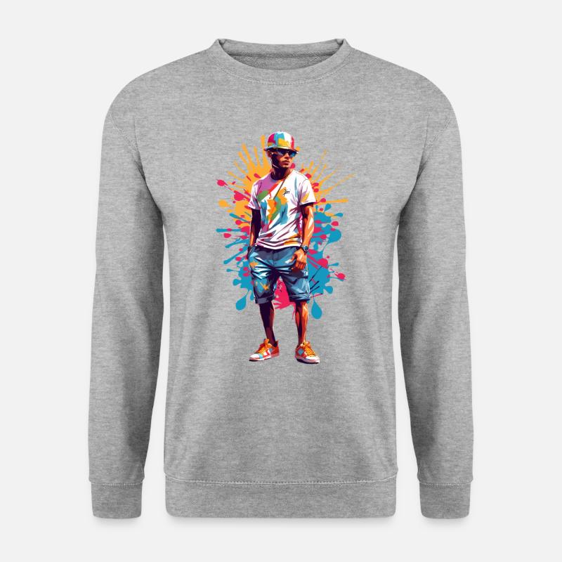 Coole Hipster - Unisex Pullover - Weißgrau meliert