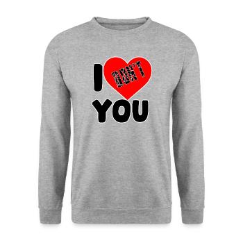 I Don't Love You Breakup Anti Valentines Singles - Unisex Sweatshirt - salt & pepper - Front - Alina (178cm) & Michal (187cm)