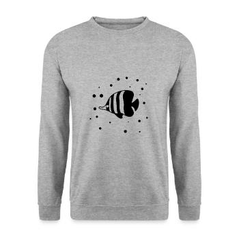 Fish Aquarium Marine Nature Conservation - Unisex Sweatshirt - salt & pepper - Front - Alina (178cm) & Michal (187cm)