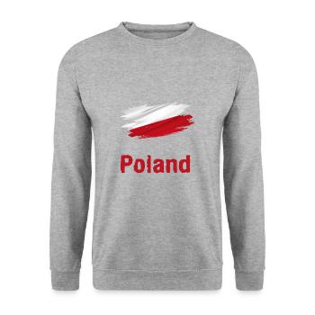 Flag Patriot Gift Home Country Flag Poland - Unisex Sweatshirt - salt & pepper - Front - Alina (178cm) & Michal (187cm)