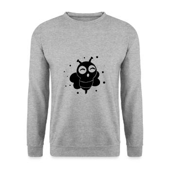lustige Biene - Natur - Insekt - Unisex Pullover - Weißgrau meliert - Vorne - Alina (178cm) & Michal (187cm)