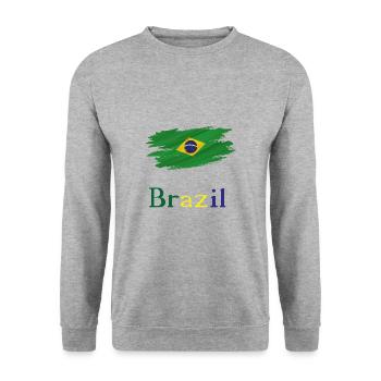 Flag Patriot Gift Home Country Flag Brazil - Unisex Sweatshirt - salt & pepper - Front - Alina (178cm) & Michal (187cm)