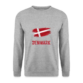 Flag Patriot Gift Home Country Flag Denmark - Unisex Sweatshirt - salt & pepper - Front - Alina (178cm) & Michal (187cm)
