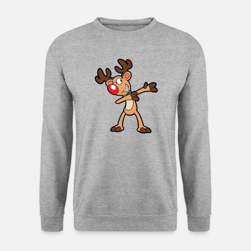Weihnachten Dabbing Dab Rentier - Unisex Pullover - Weißgrau meliert
