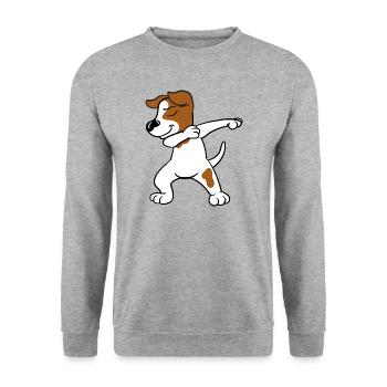 Dabbing Dab Jack Russell Terrier - Unisex Sweatshirt - salt & pepper - Front - Alina (178cm) & Michal (187cm)