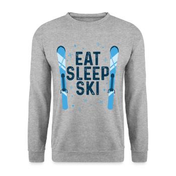 EAT SLEEP SKI - Unisex Sweatshirt - salt & pepper - Front - Alina (178cm) & Michal (187cm)