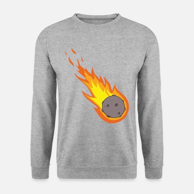 Flaming Meteor Comet Space - Unisex Pullover - Weißgrau meliert