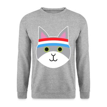 Jogging chat - Sweat-shirt Unisexe - gris chiné - Devant - Alina (178cm) & Michal (187cm)