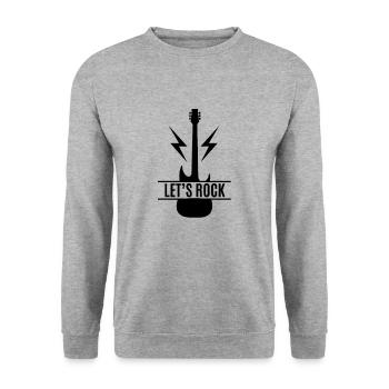 Let's Rock / Guitare - Guitare - Sweat-shirt Unisexe - gris chiné - Devant - Alina (178cm) & Michal (187cm)