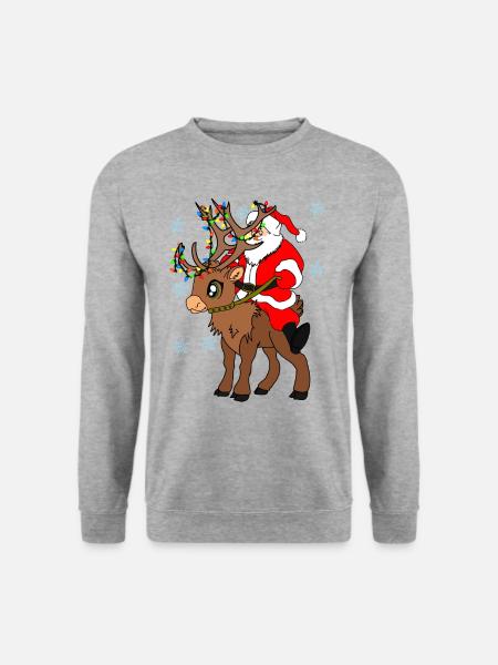 Lustiges Weihnachtsgeschenk für Glücks Erwachsene - Unisex Pullover - Weißgrau meliert