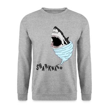 Sharknado Cool mix of tornado and sharks - Unisex Sweatshirt - salt & pepper - Front - Alina (178cm) & Michal (187cm)