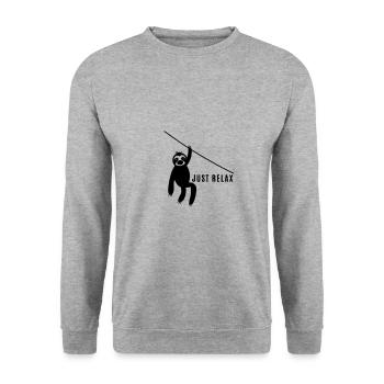 Paresseux - Sloth / Just Relax - Sweat-shirt Unisexe - gris chiné - Devant - Alina (178cm) & Michal (187cm)