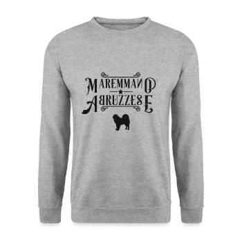 Pastore Maremmano Abruzzese Herd Protection HerdIng Dog - Unisex Sweatshirt - salt & pepper - Front - Alina (178cm) & Michal (187cm)