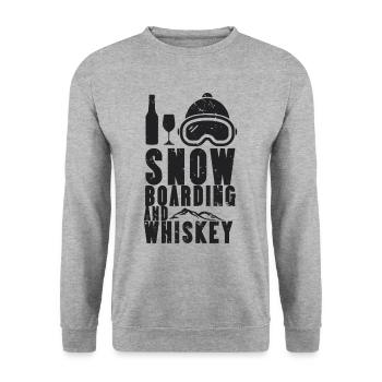 Snowboard Winter Sport Boarding Snow Whiskey - Unisex Sweatshirt - salt & pepper - Front - Alina (178cm) & Michal (187cm)