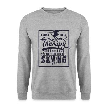 Skiing Winter Sports Skis Snow Winter - Unisex Sweatshirt - salt & pepper - Front - Alina (178cm) & Michal (187cm)