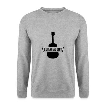Gitarre - Guitar - Unisex Pullover - Weißgrau meliert - Vorne - Alina (178cm) & Michal (187cm)