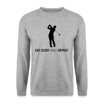 Golf Golfing Golfen Golfball Golfer - Unisex Pullover - Weißgrau meliert - Vorne - Alina (178cm) & Michal (187cm)