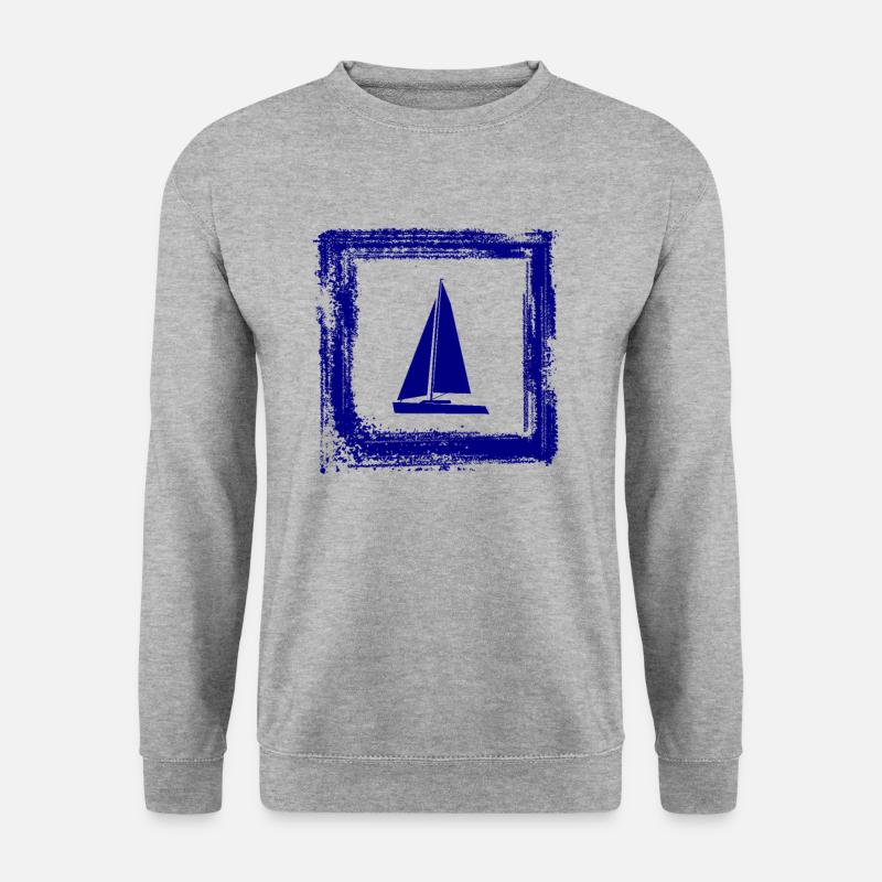 Segeln Segelboot Segler Segel Sail - Unisex Pullover - Weißgrau meliert