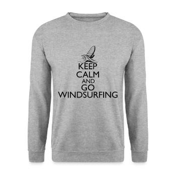 Windsurfer Windsurfing Surfing Windsurfing Windsurfing Windsurf - Unisex Sweatshirt - salt & pepper - Front - Alina (178cm) & Michal (187cm)