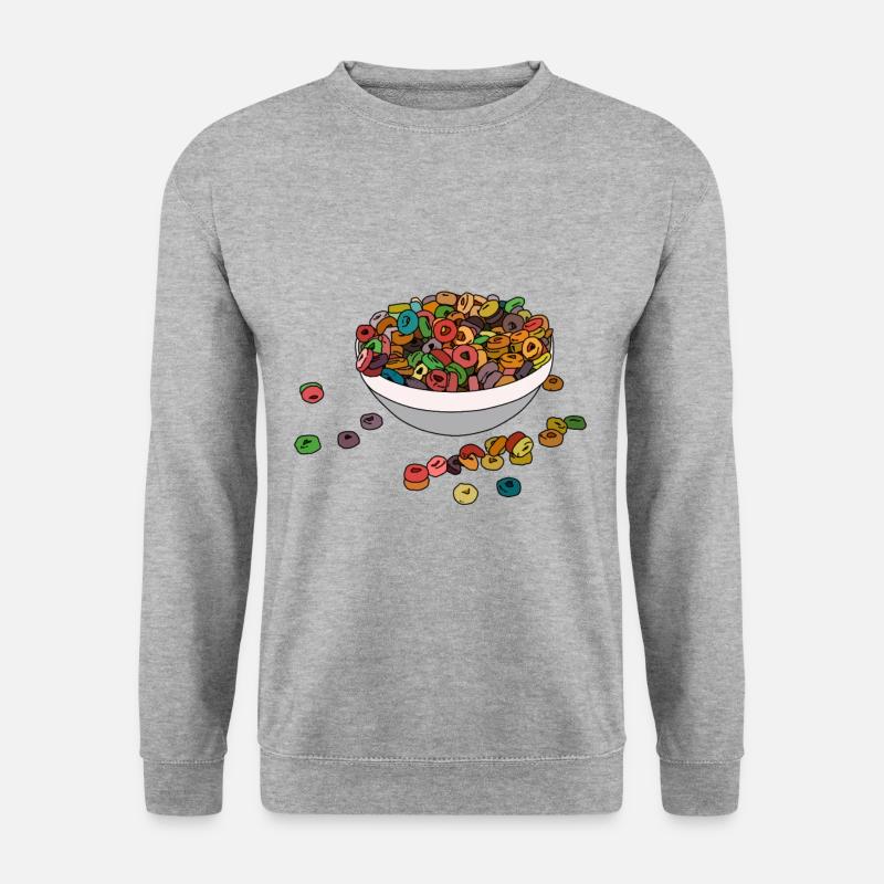Frühstücks Cornflakes aus den 90s Geschenkidee - Unisex Pullover - Weißgrau meliert