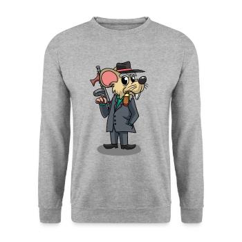 Mafia Mouse Gangster Rat Italy Maffia Drugs - Unisex Sweatshirt - salt & pepper - Front - Alina (178cm) & Michal (187cm)