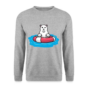 Polar Bear Climate Change North Pole Fantasy Environment Nature - Unisex Sweatshirt - salt & pepper - Front - Alina (178cm) & Michal (187cm)